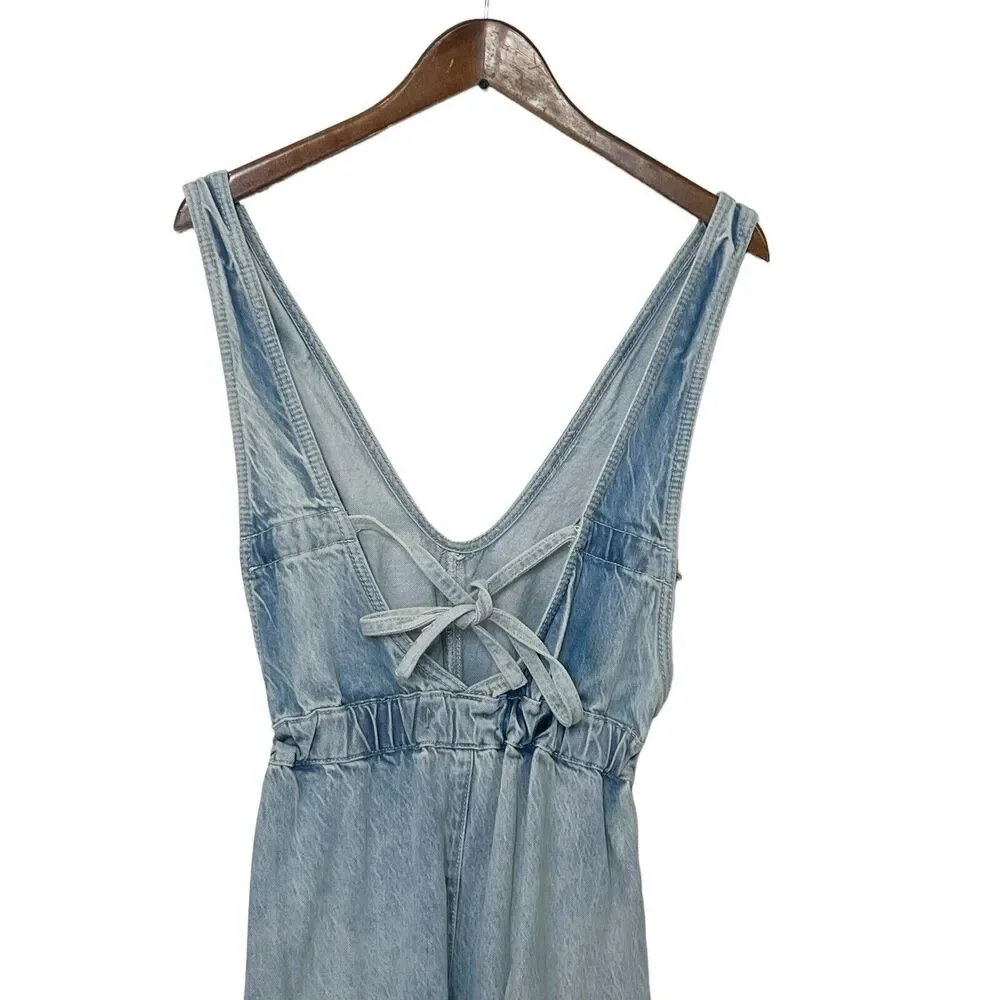 FREE POPLE Denim Blue Women's Jumpsuit - Picture 7 of 12